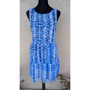 💜Band of Gypsies Blue Tie Dye Boho Sundress Criss Cross Back M